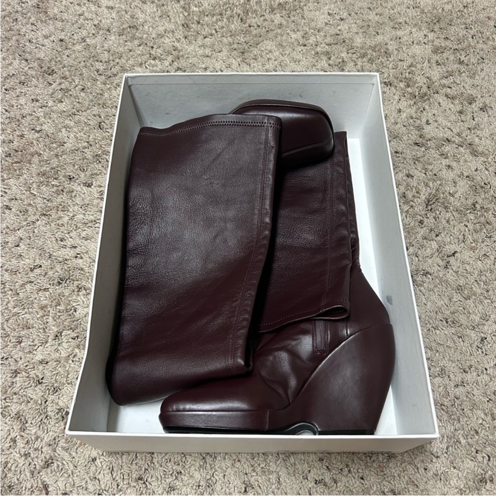 KHAITE Morgan over the knee burgundy boots - Picture 12 of 12